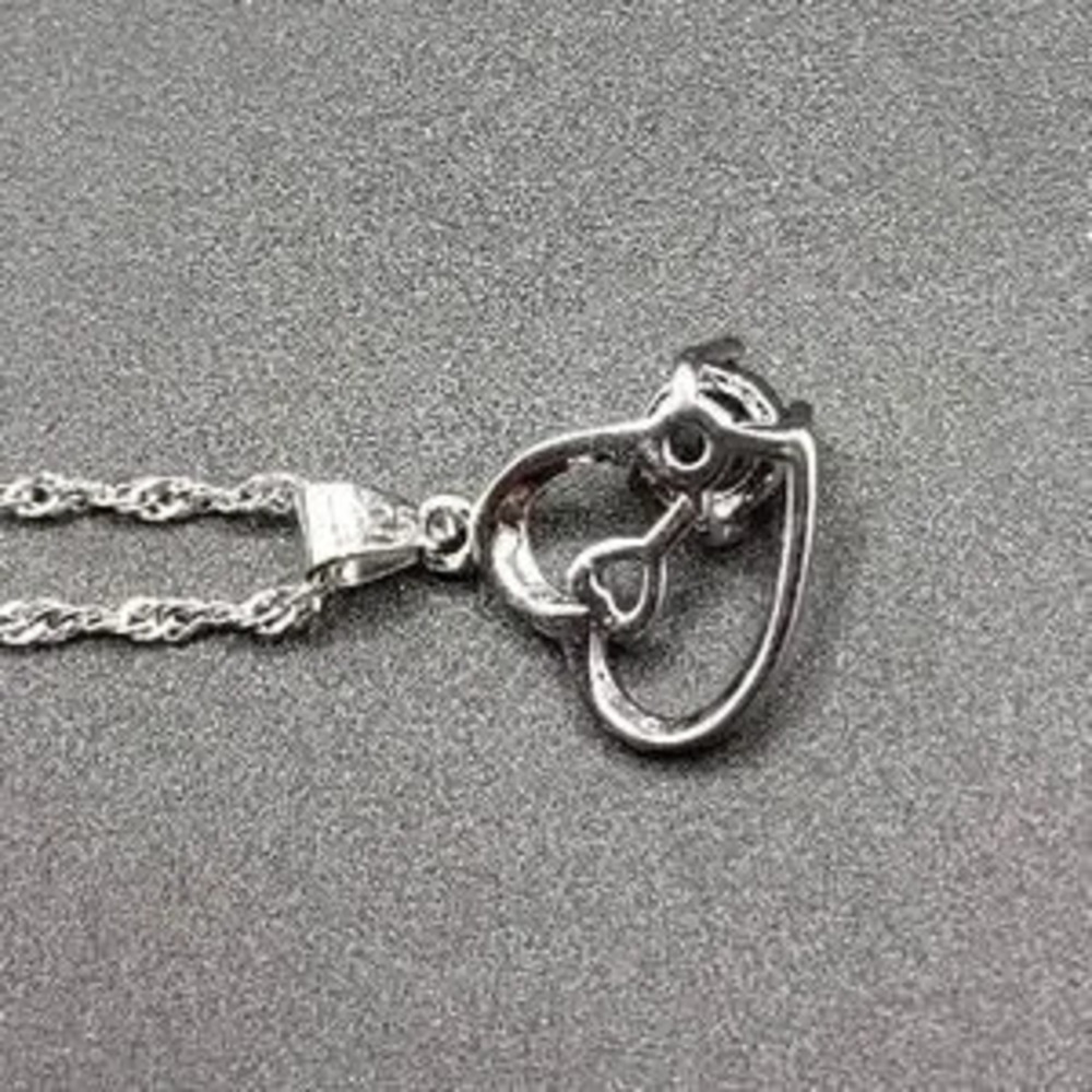 Sterling Silver Amethyst Heart Necklace & Earrings Set Anniversary Birthday Gift